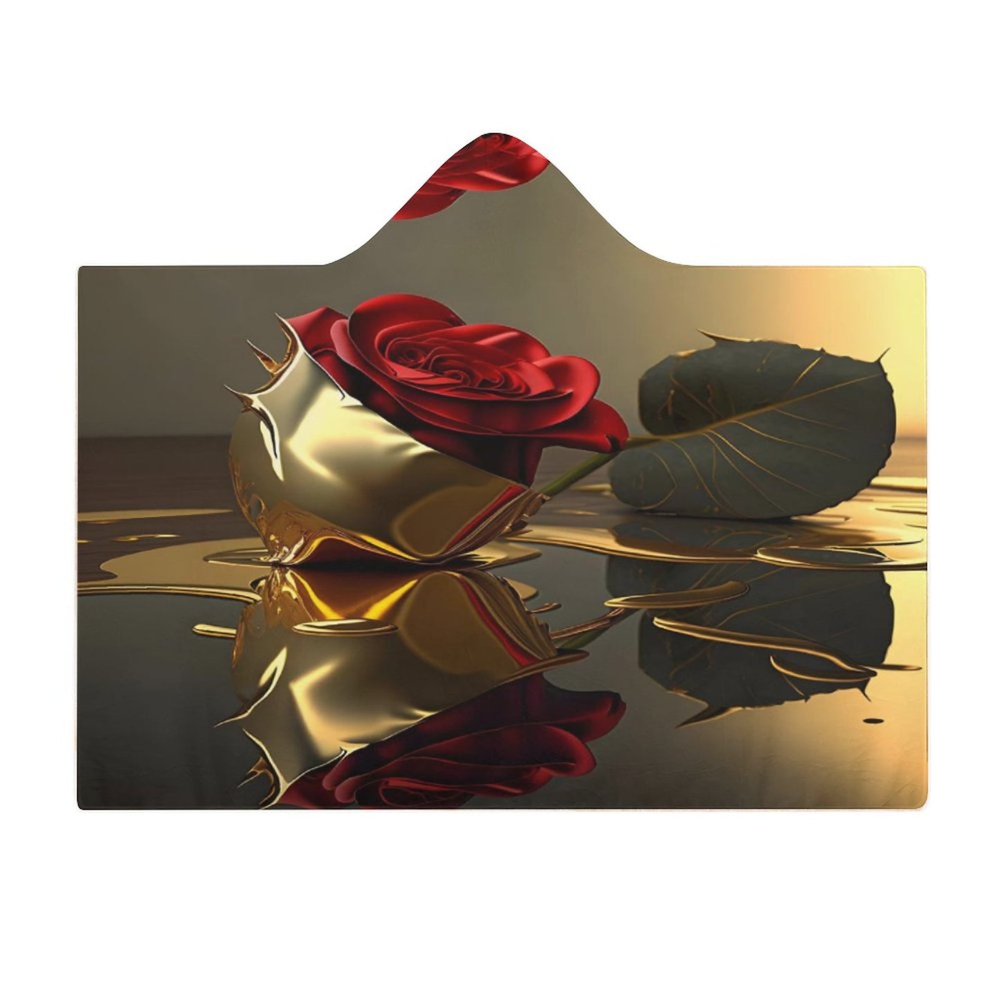 ROSE IN GOLD Wrap Hooded Blanket-50"x60"/ 130x150cm