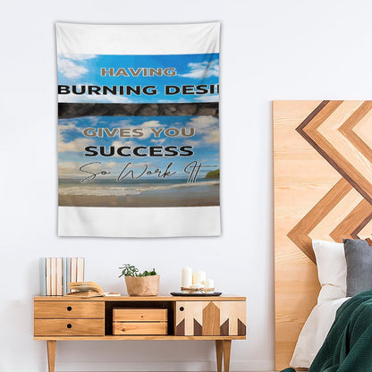Wall Art with Vertical Tapestry