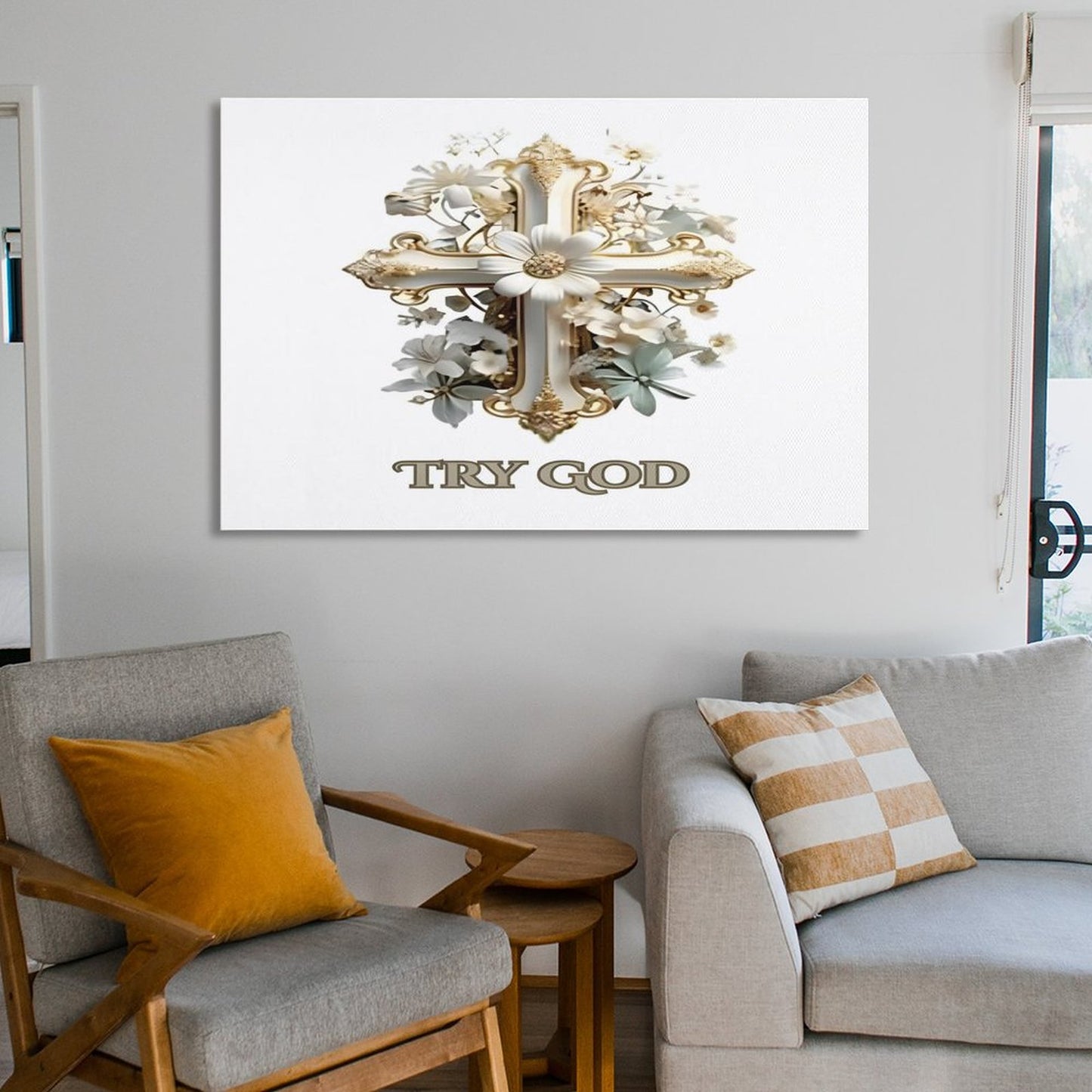 Hanging Canvas (Horizontal 3:2)-12x18 inch/ 8x12 inch-TRY GOD