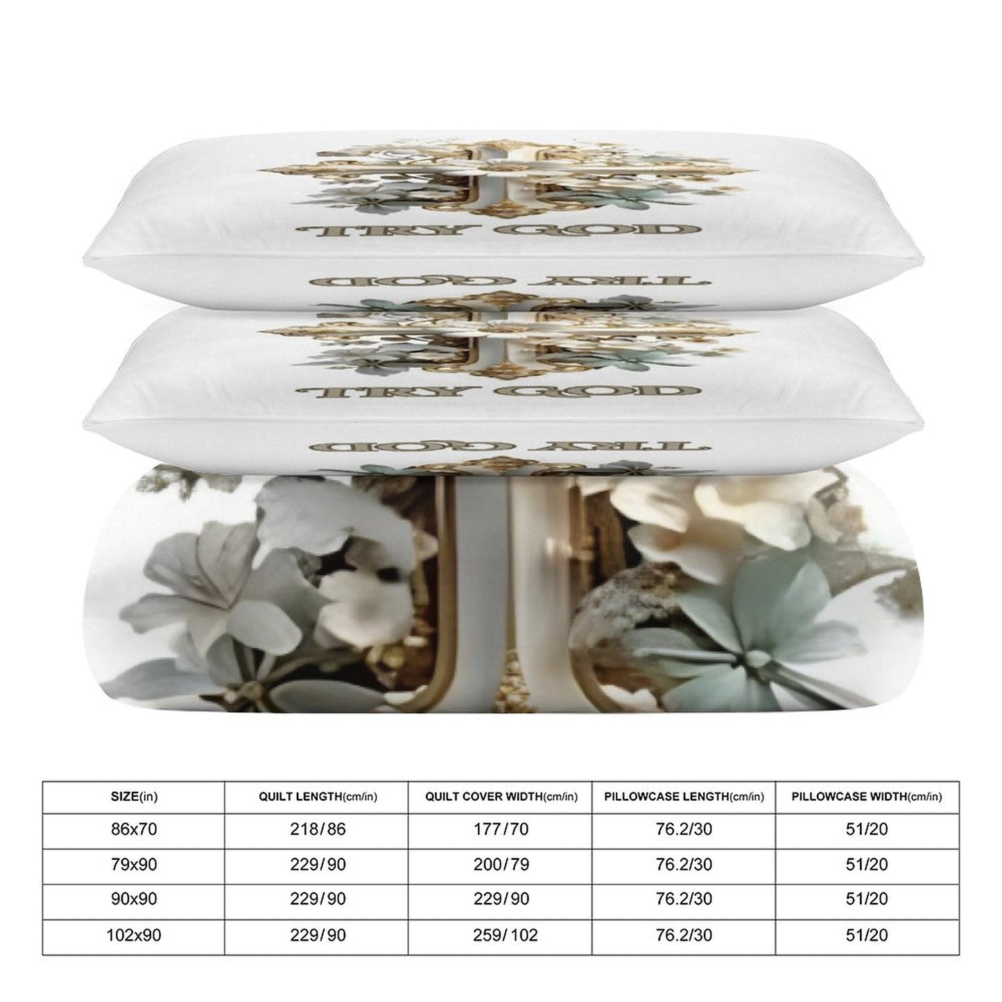 TWIN 3-Piece Bedding Set-86"×70"/ 218×177cm