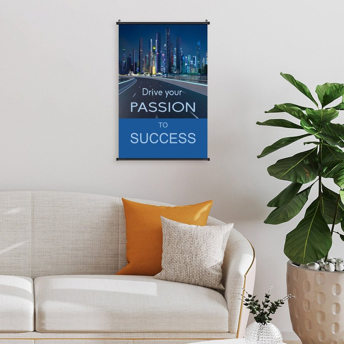 Canvas Hanging Poster with Scrolls-16"x24"/ 40x60cm