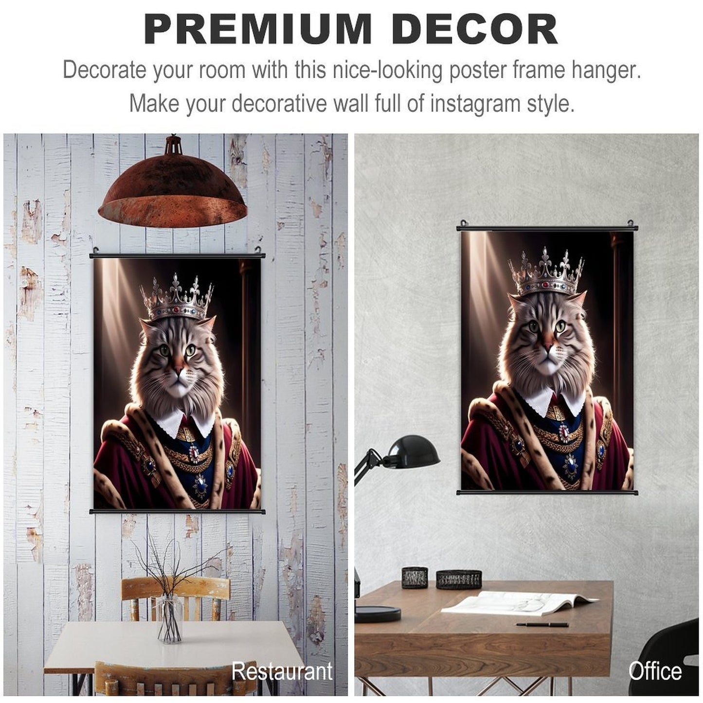 Canvas Hanging Poster with Scrolls-16"x24"/ 40x60cm-CAT KING