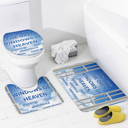 Shower Curtain Set with 3 Rugs