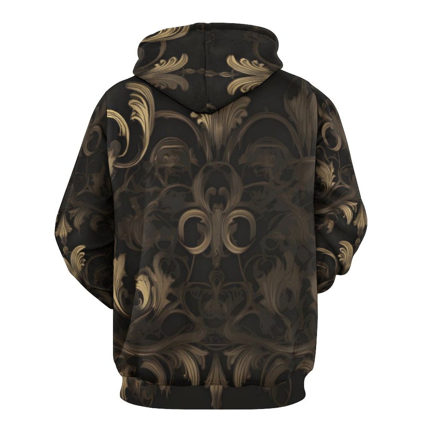 BLACK & GOLD ACCENT Men's Hoodie with Double-layer Cap-SMALL-6XL