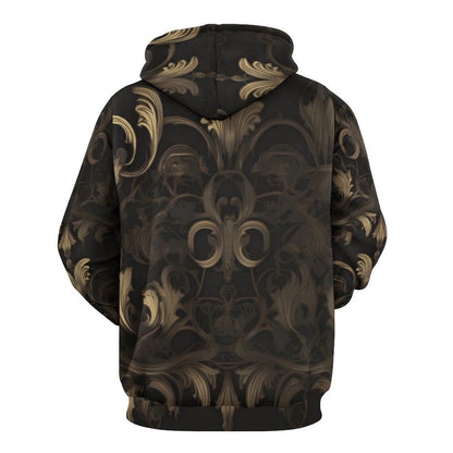 BLACK & GOLD ACCENT Men's Hoodie with Double-layer Cap-SMALL-6XL