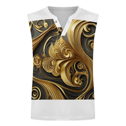 200gsm Henley Neck Vest(All-Over Printing)
