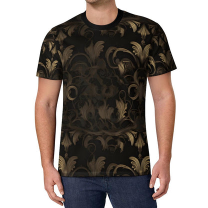 BLACK & GOLD ACCENT Short Sleeve  T-Shirt-*XS-6XL