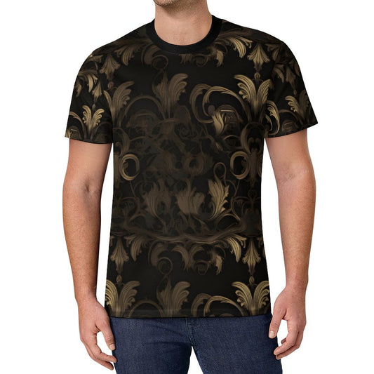 BLACK & GOLD ACCENT Short Sleeve  T-Shirt-*XS-6XL