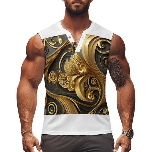 200gsm Henley Neck Vest(All-Over Printing)