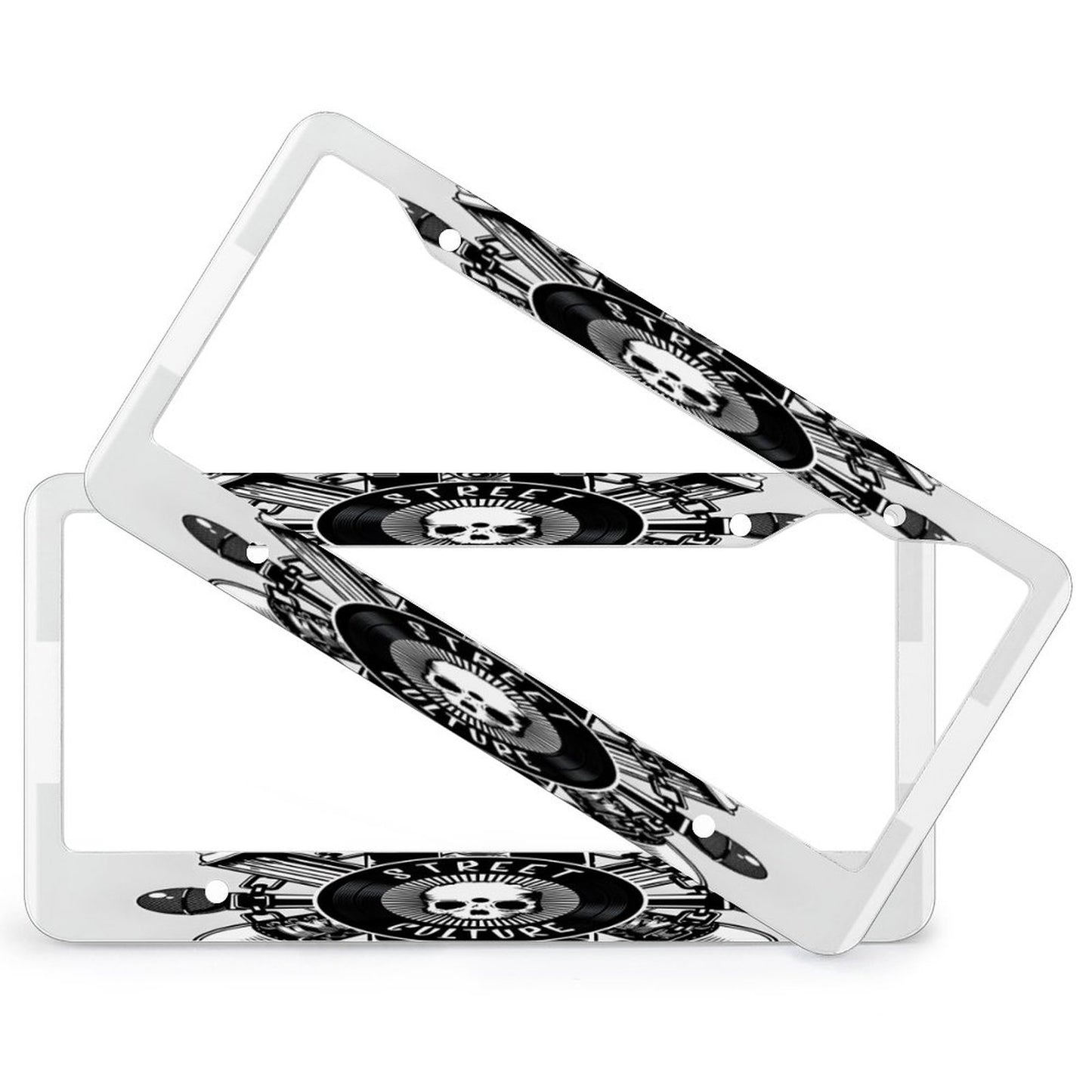 License Plate Frames with 4 Round Holes (1 Pair)