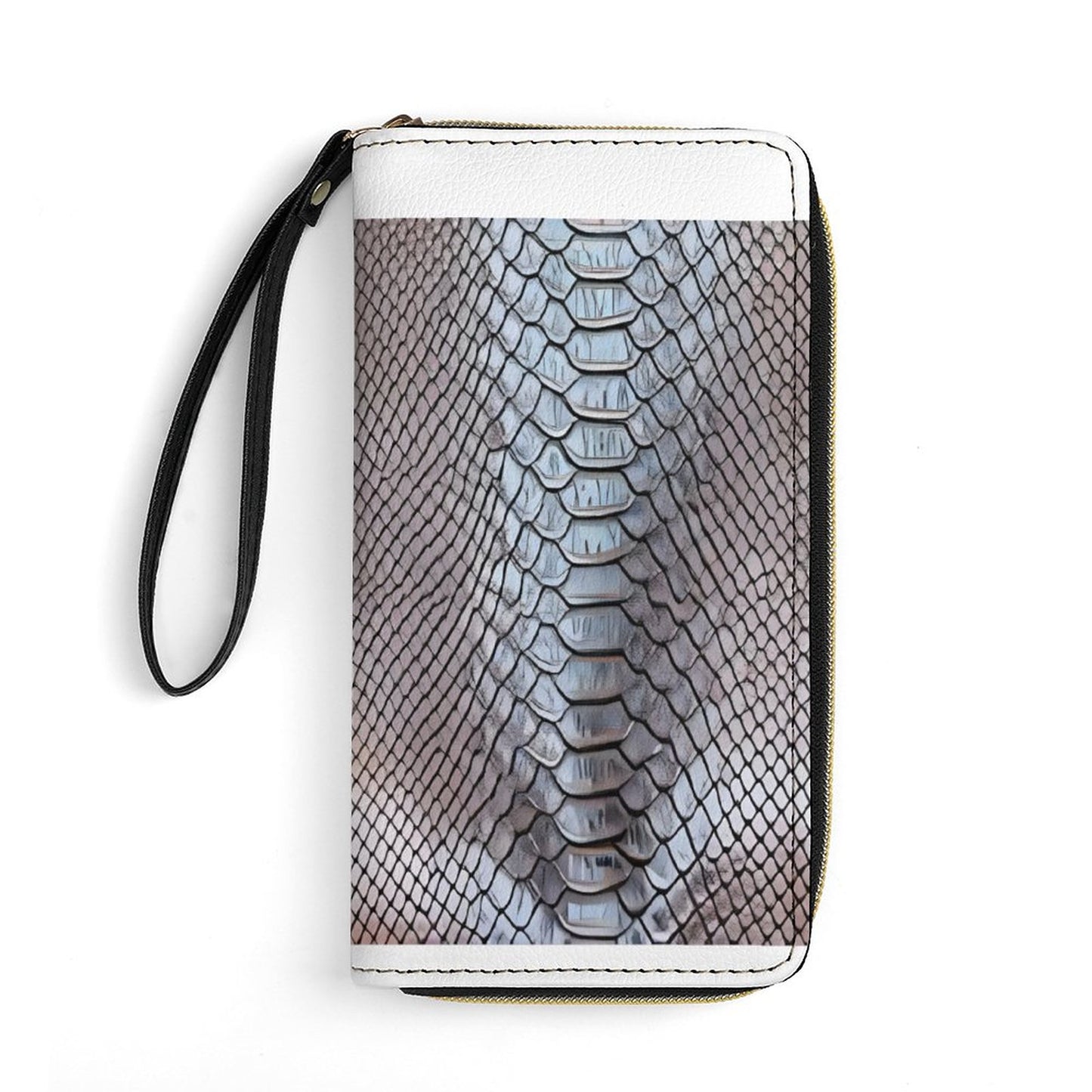 Leather Wallet with Wristlet Strap (2 Pictures on 2 Sides)
