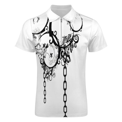 Men's Short Sleeve POLO Shirt with Zipper B470 (All-Over Printing)
