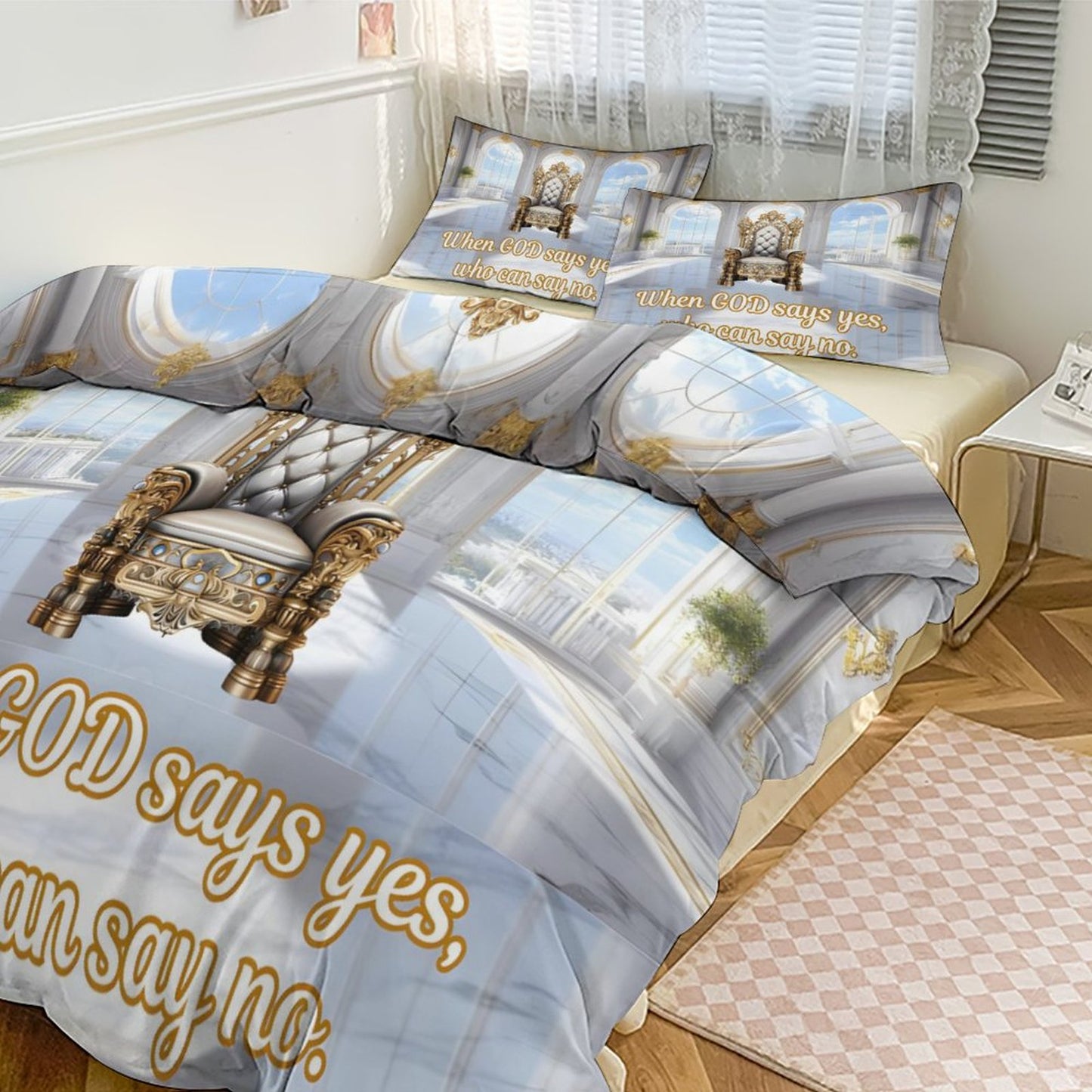 3-Piece Bedding Set-90"x90"/ 229x229cm (Dual-sided Printing)