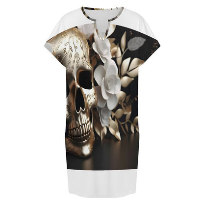 200gsm Women's Casual V Neck Dress(All-Over Printing)