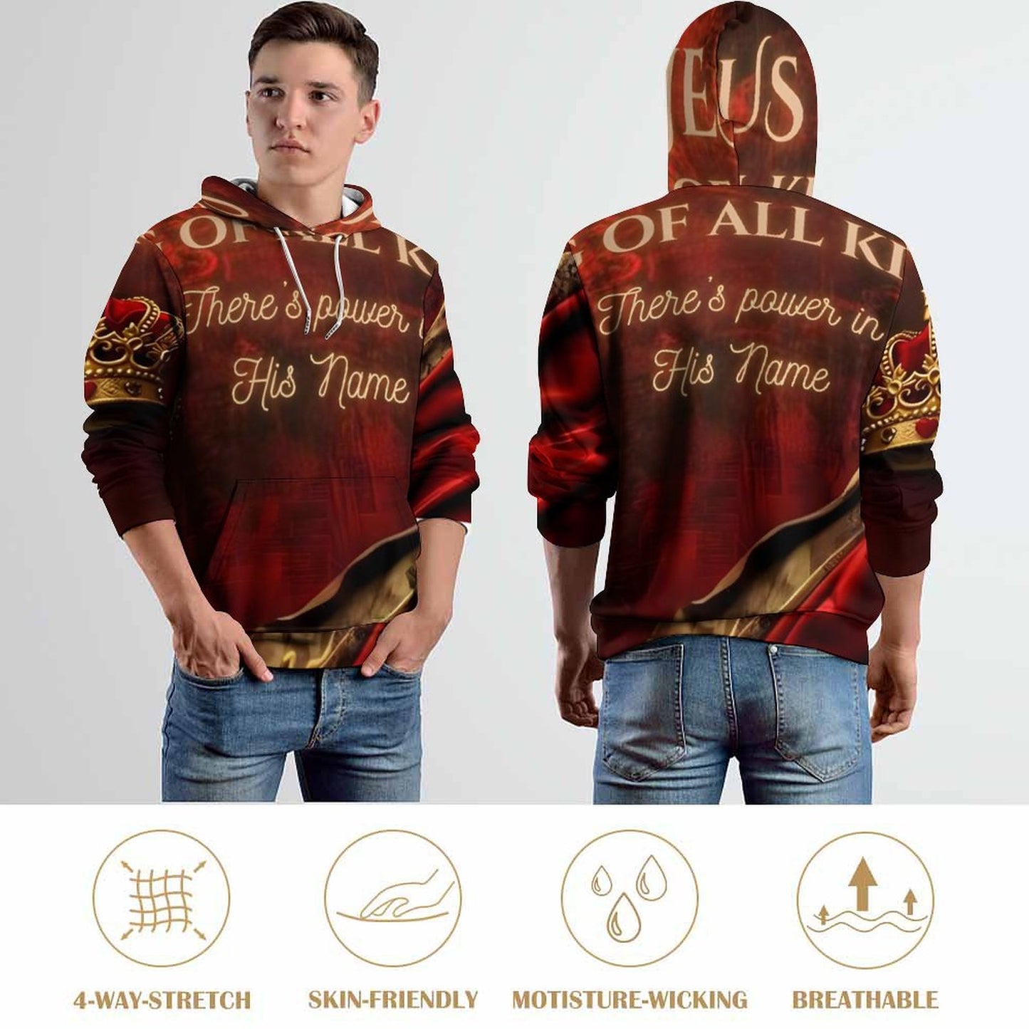 230gsm Printed Hoodie for Men (All-Over Printing)