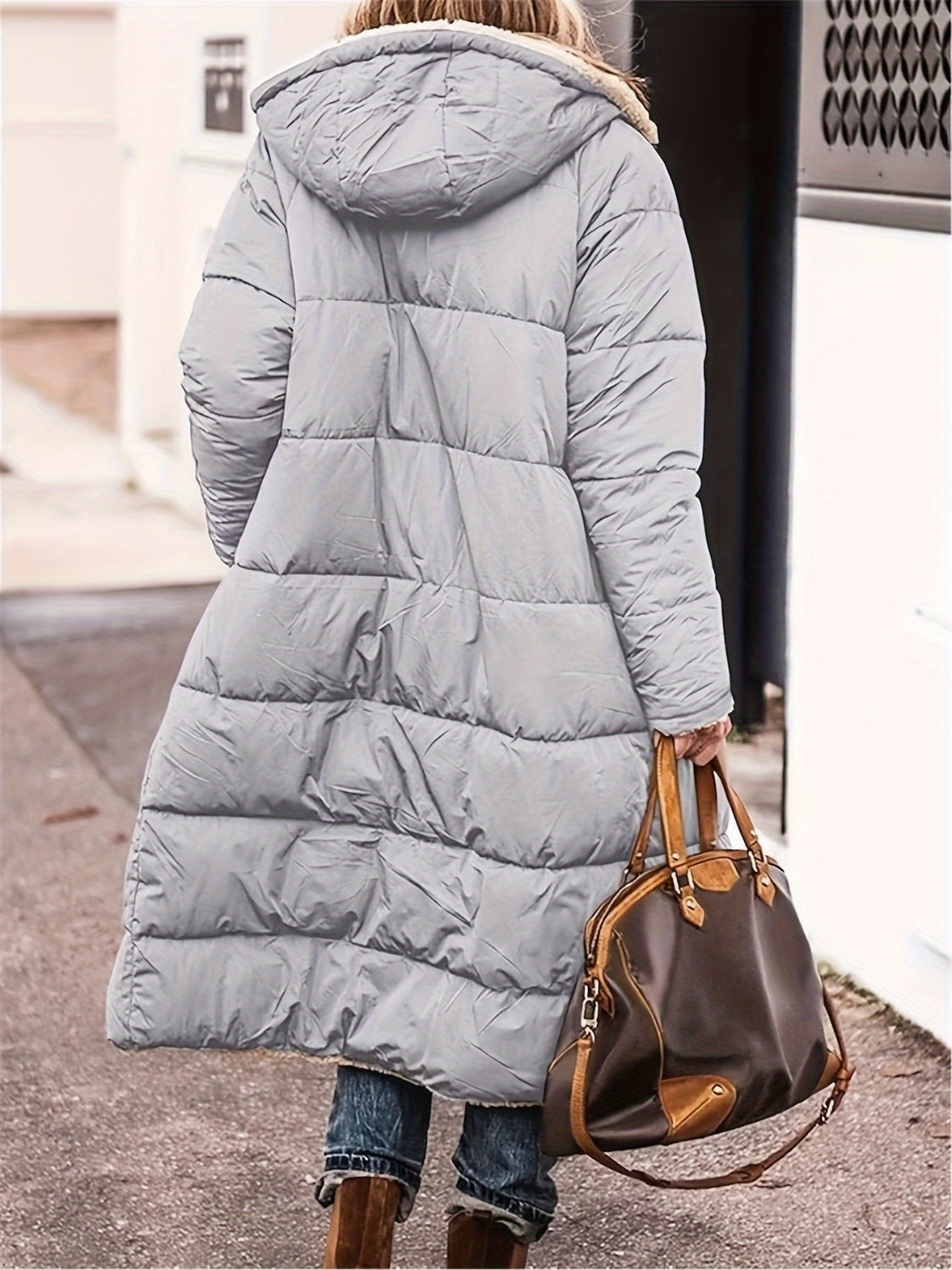 Full Size Zip Up Hooded SHERPA REVERSIBLE Coat (burgundy/black/brown/blue/grey/green)-SMALL-5XL