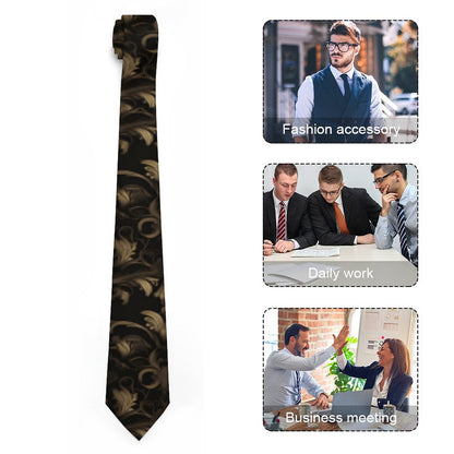 BLACK & GOLD ACCENT Men's Formal Tie