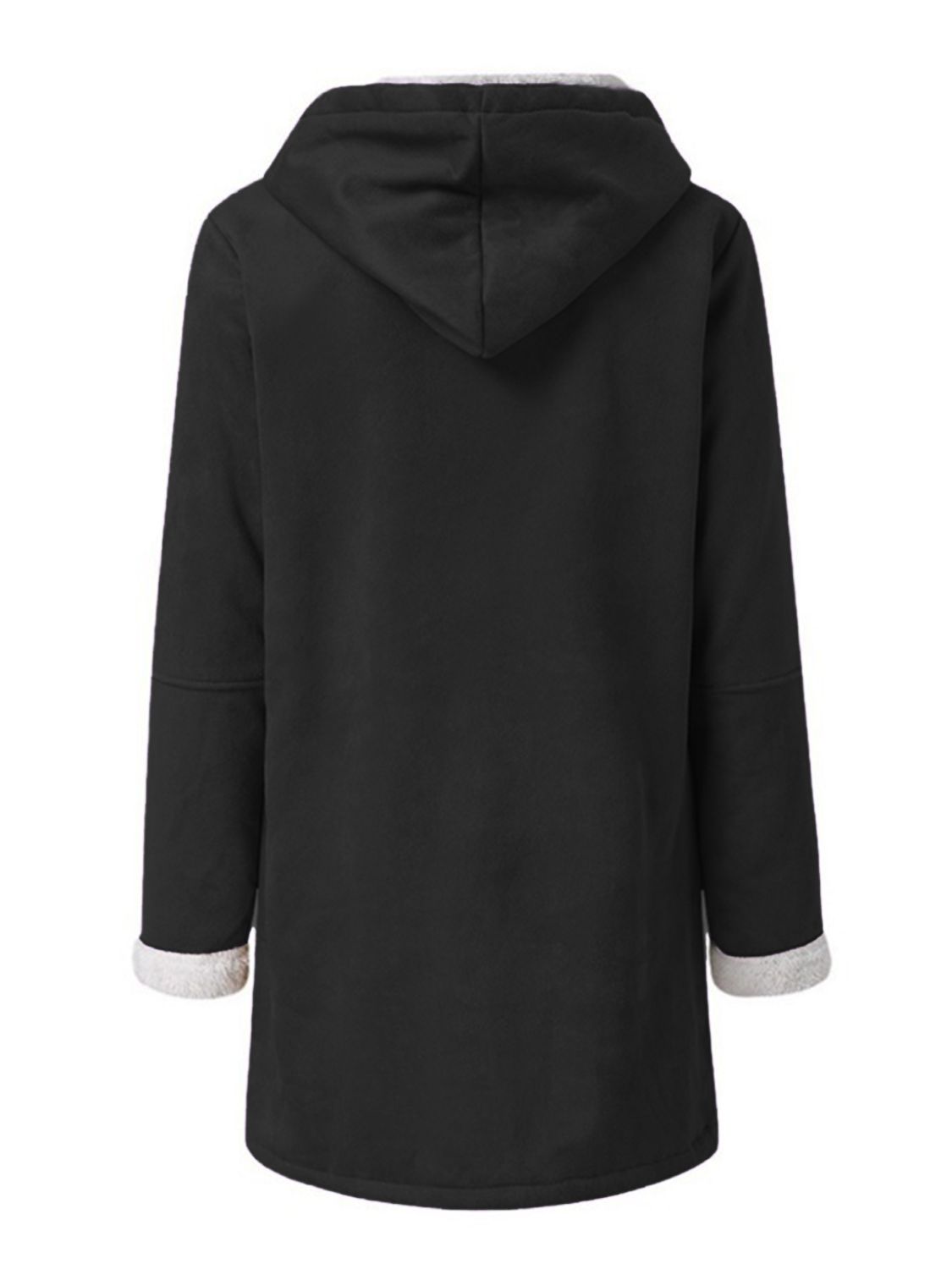 Full Size Pocketed Long Sleeve Hooded Toggle Jacket (many colors) -*SMALL-5XL