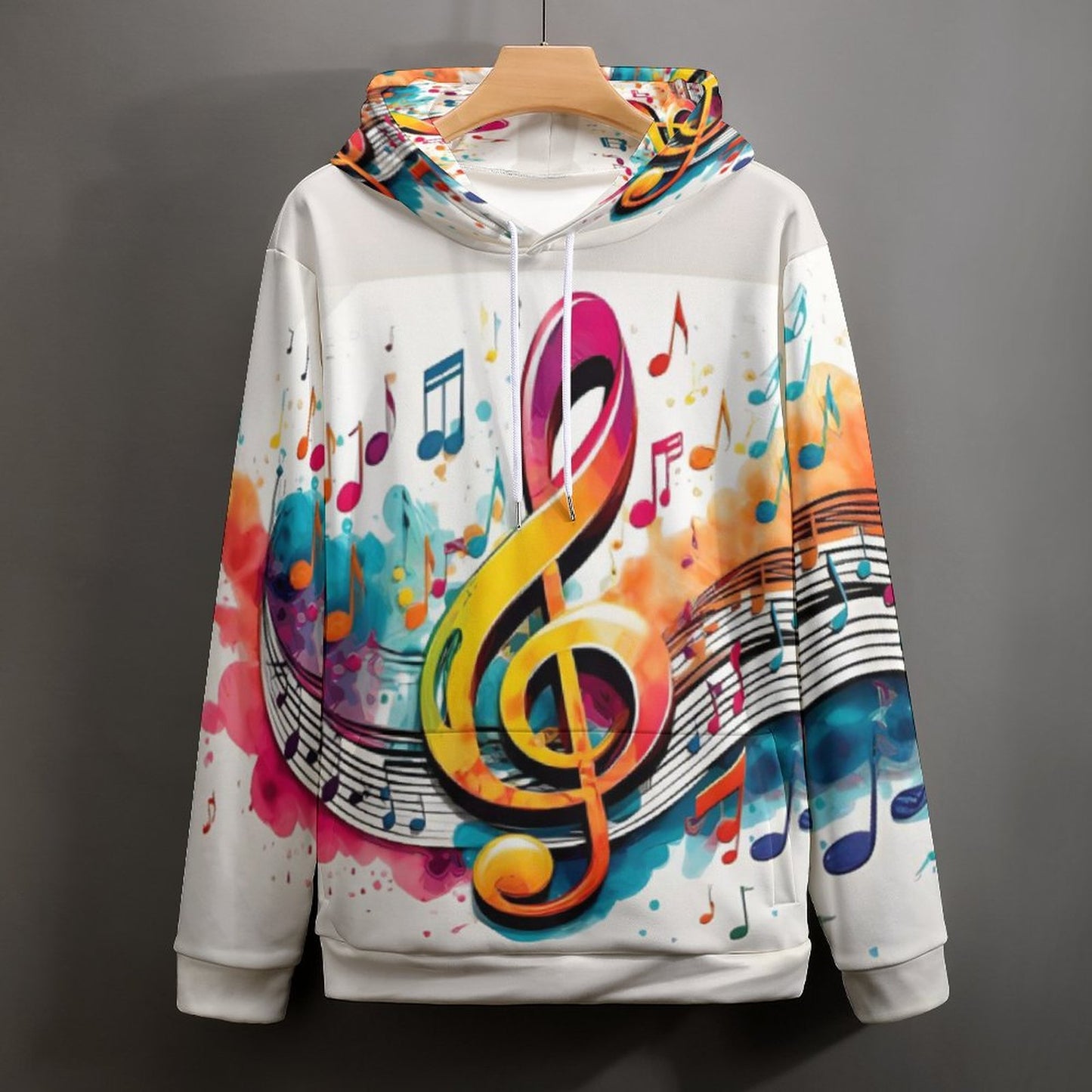 MUSIC GRAFFITI Men's Hoodie with Double-layer Cap-SMALL-6XL