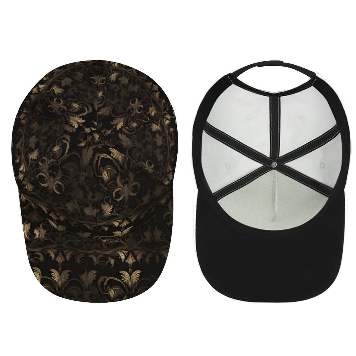 BLACK & GOLD ACCENT Bent Fitted Cap
