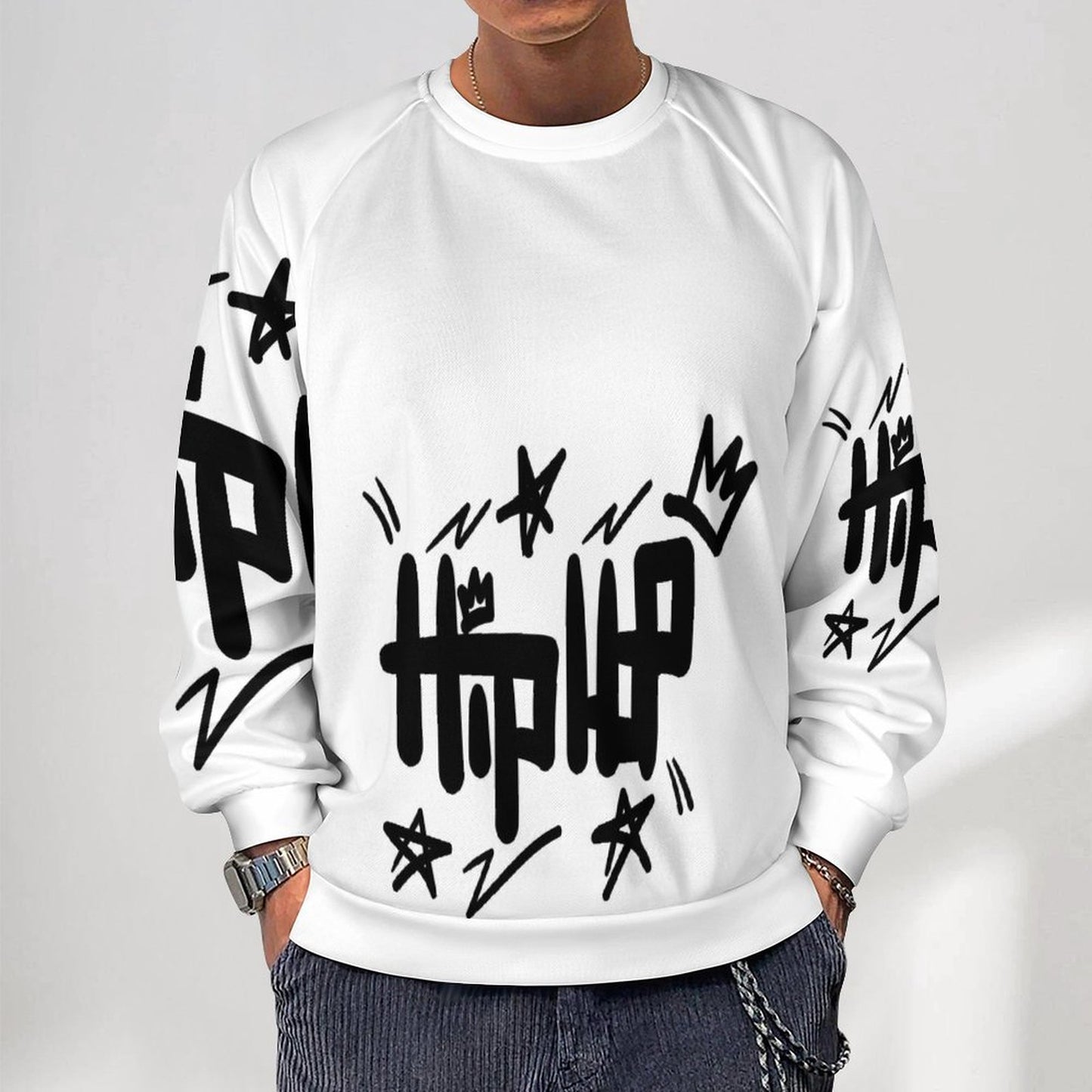 280gsm Men's Crewneck Sweatshirt Raglan A27H (All-Over Printing)