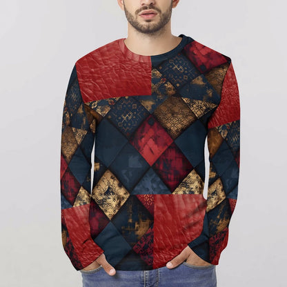TRIANGLES & LEATHER Lightweight Long Sleeve Shirt-SMALL-5XL