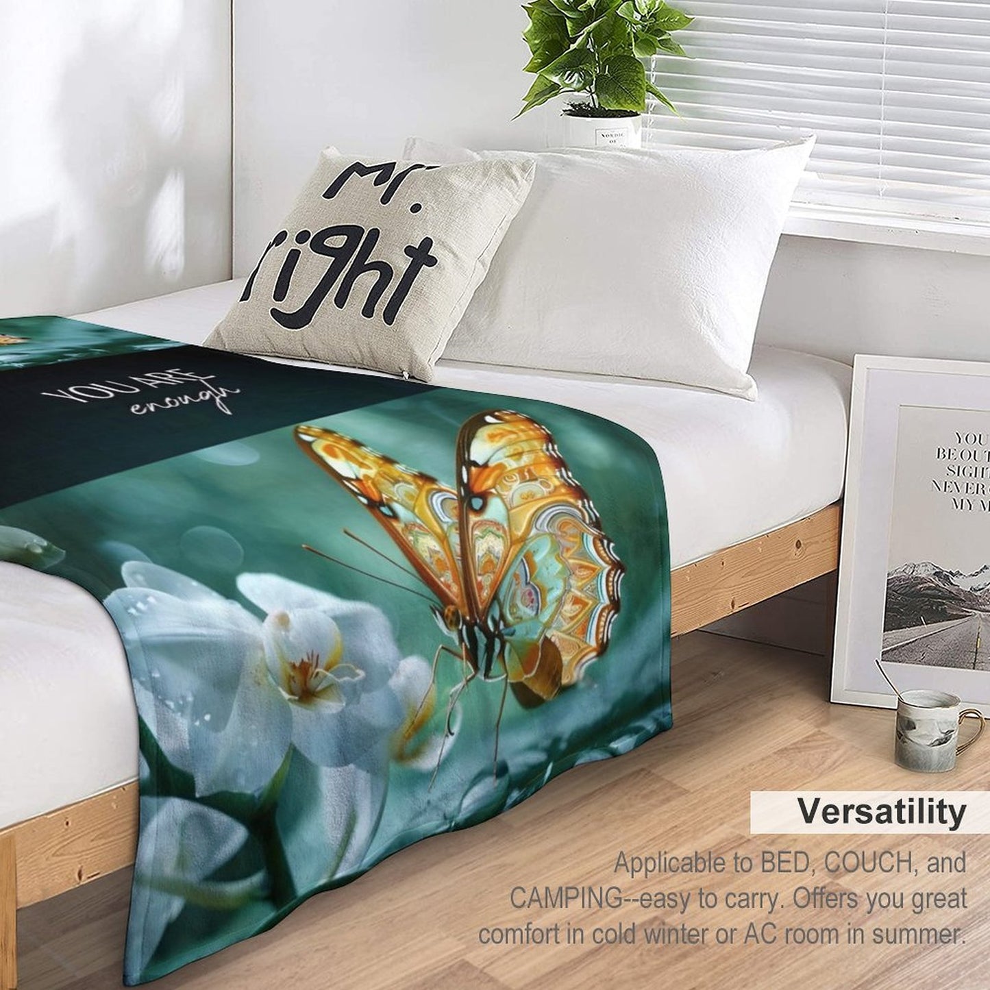 Flannel Blanket-60"x80" (Dual-sided Printing)-YOU ARE ENOUGH