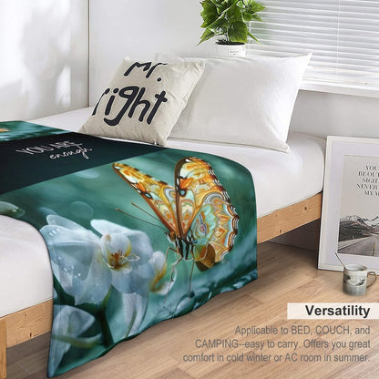 Flannel Blanket-60"x80" (Dual-sided Printing)-YOU ARE ENOUGH