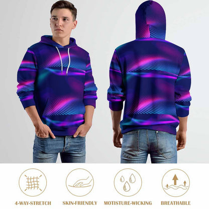 MULTICOLOR Men's Cool Hoodie with Double-layer Cap-SMALL-6XL