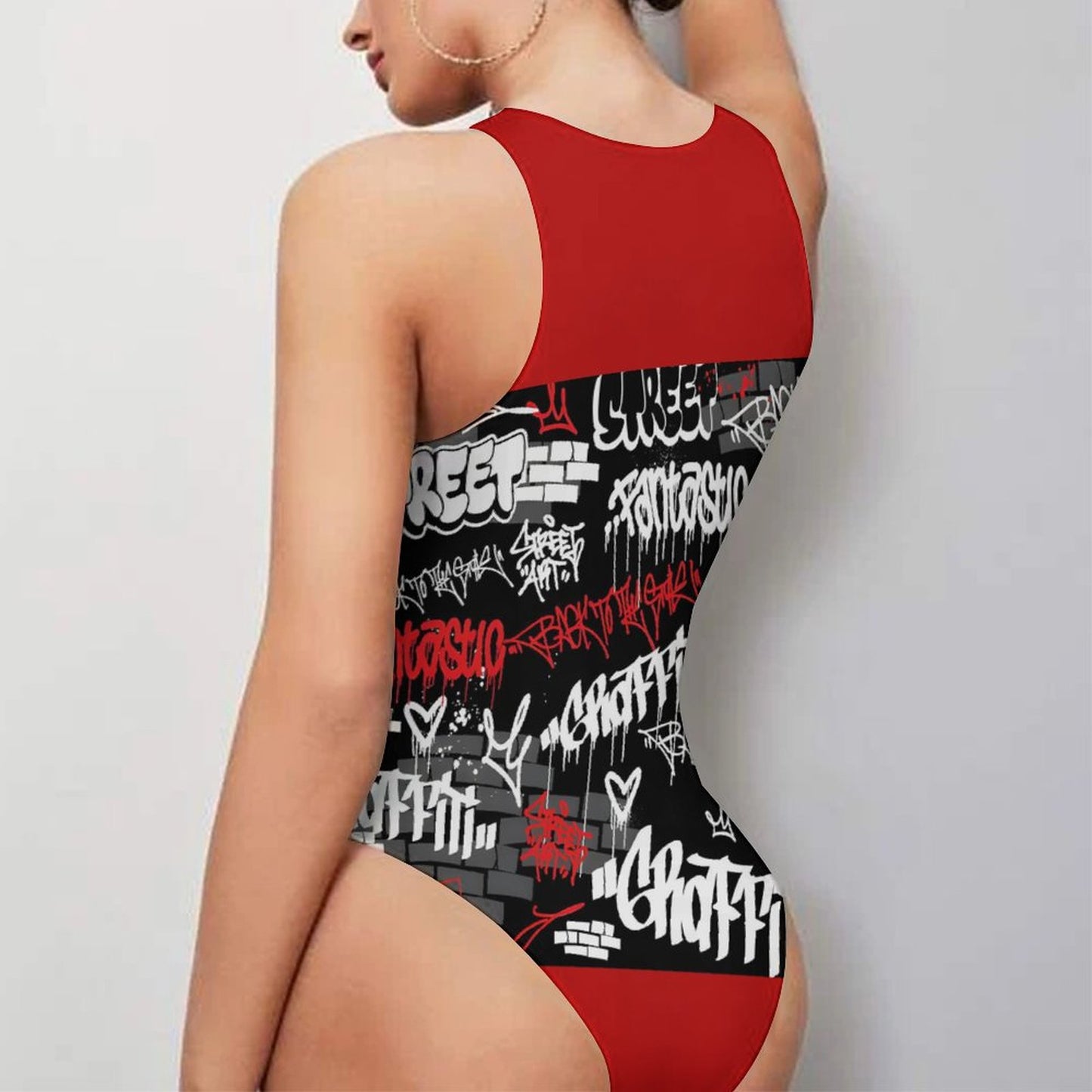 B/R/W GRAFFITI Tank Top Bodysuit