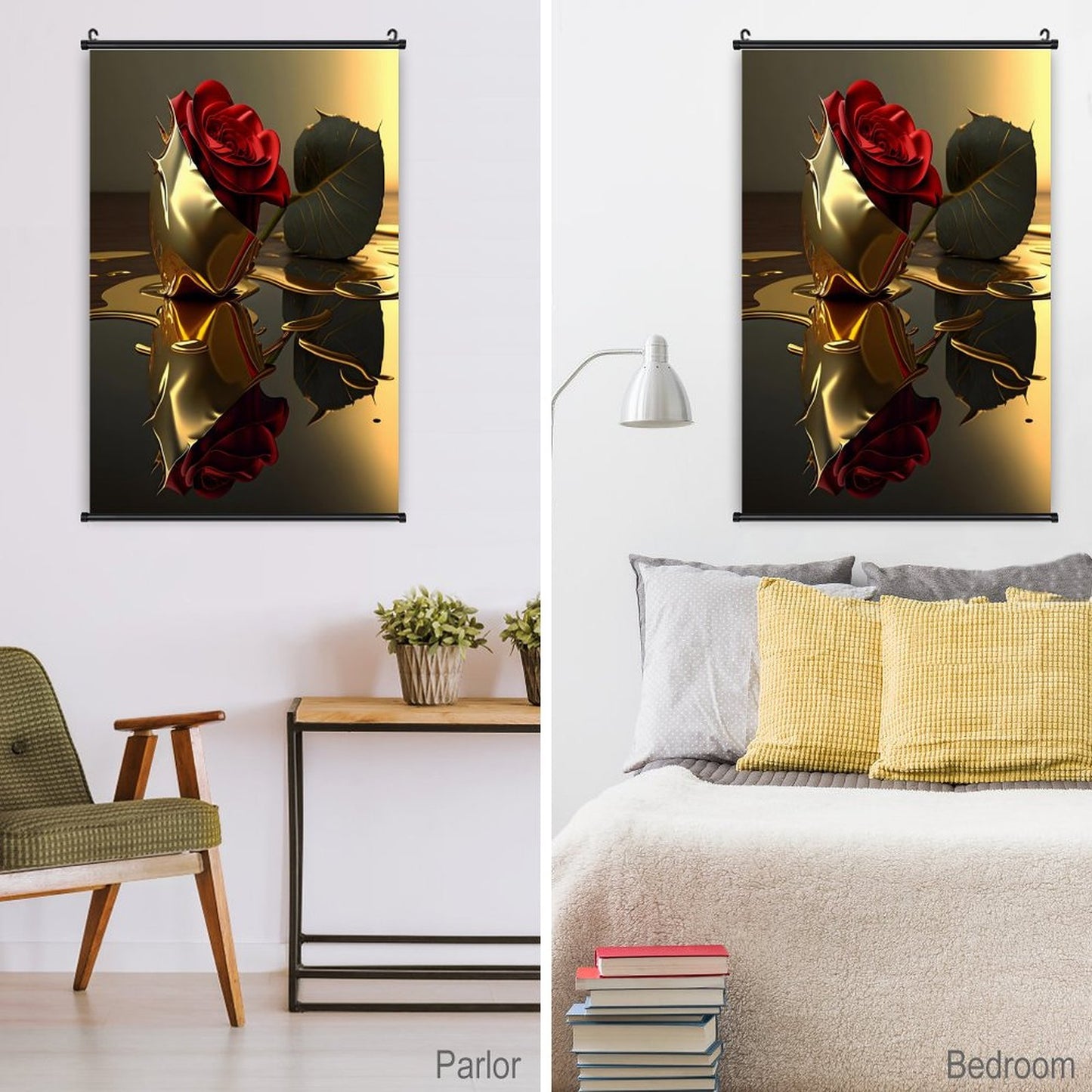 Canvas Hanging Poster with Scrolls-16"x24"/ 40x60cm