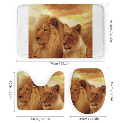 Shower Curtain Set with 3 Rugs