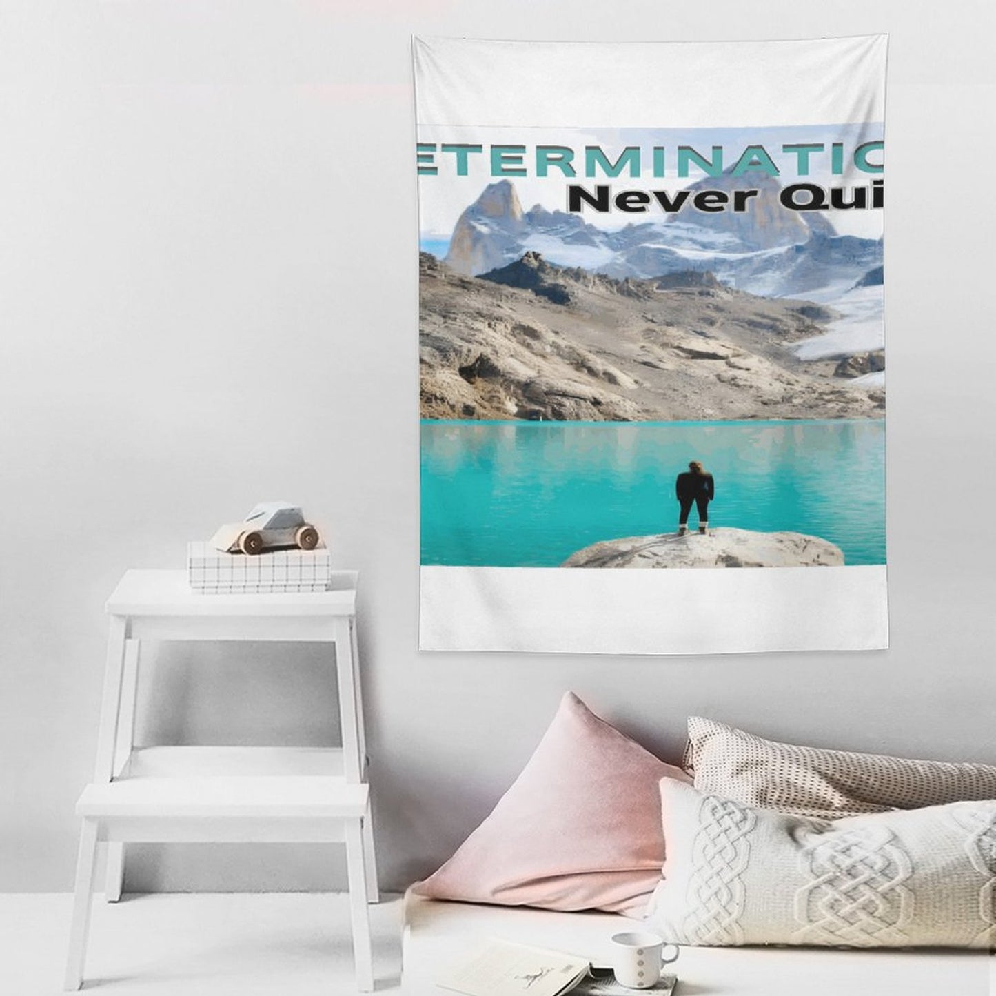 Wall Art with Vertical Tapestry