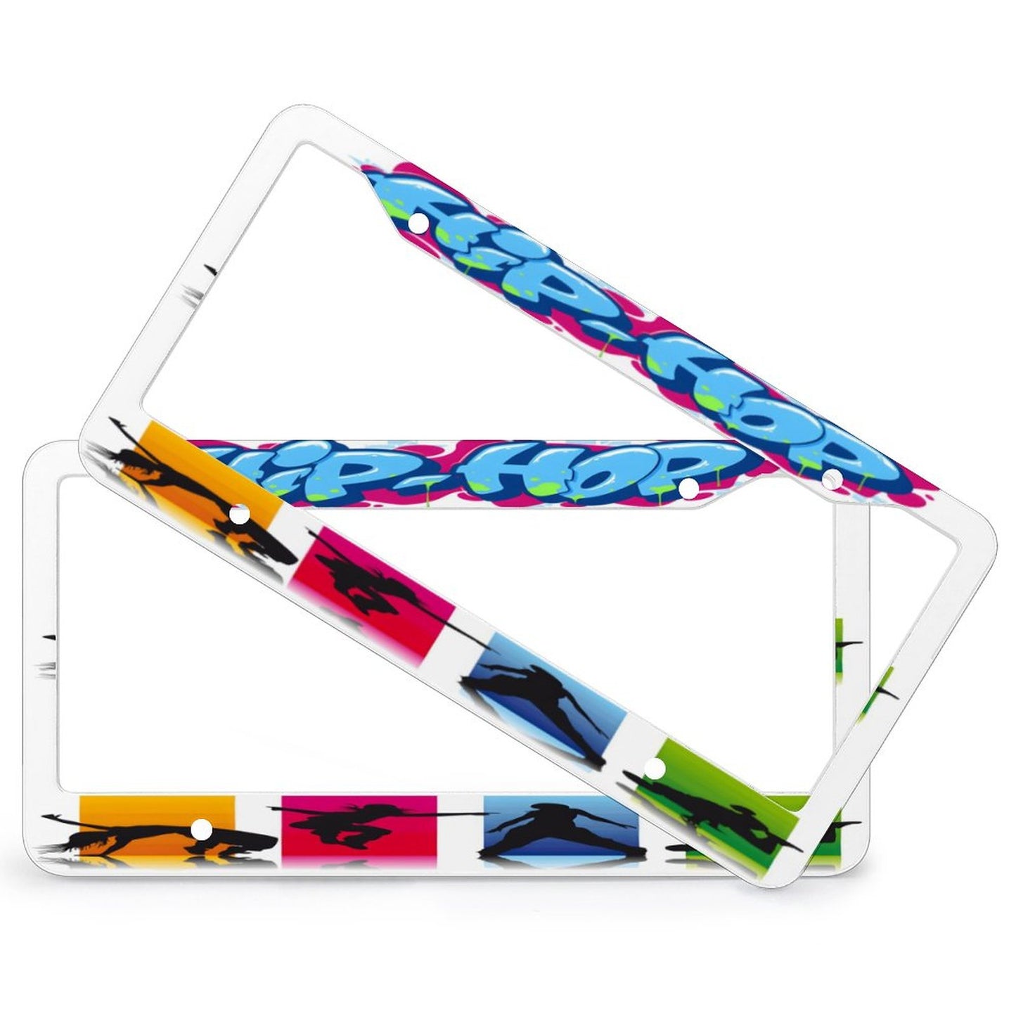 License Plate Frames with 4 Round Holes (1 Pair)