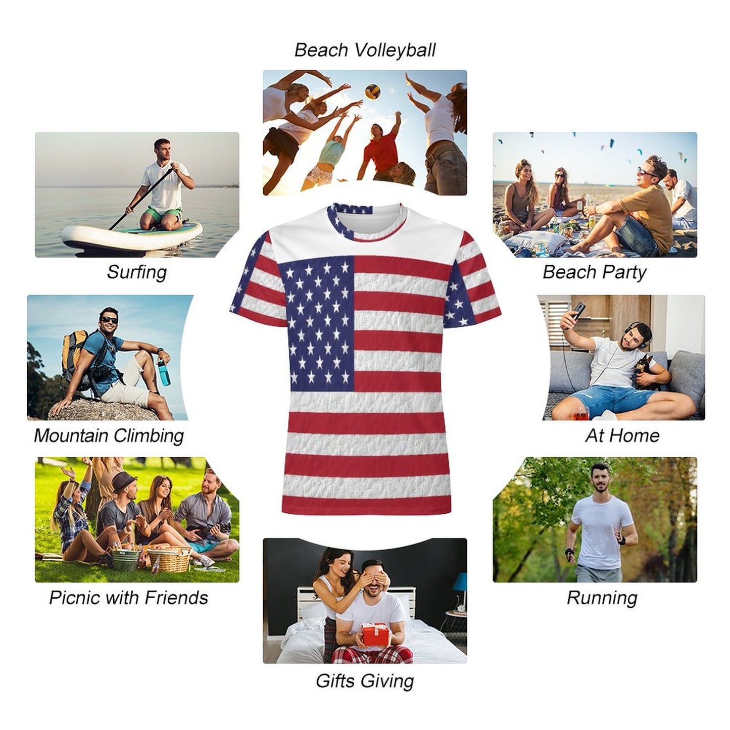 AMERICA Short Sleeve T-Shirt-XS-6XL