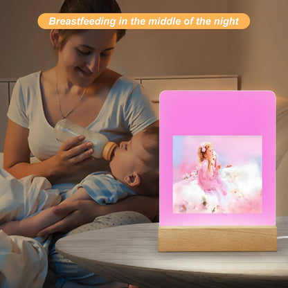 Acrylic Night Light with Wooden Base