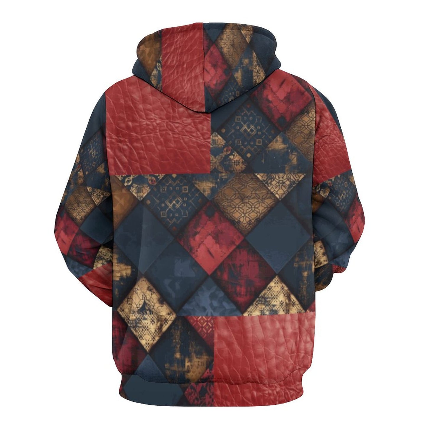 TRIANGLES & LEATHER Men's Hoodie with Double-layer Cap-SMALL-6XL
