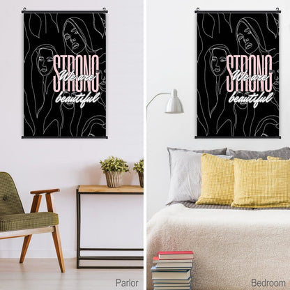 Canvas Hanging Poster with Scrolls-16"x24"/ 40x60cm-STRONG & BEAUTFUL