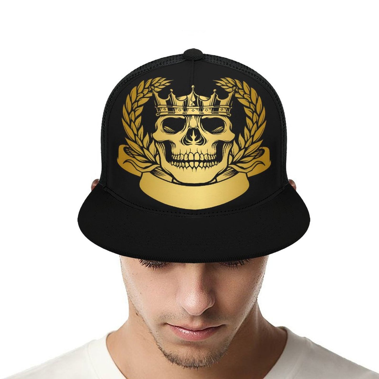 Flat Brim Trucker Hat with Fashion Frontier