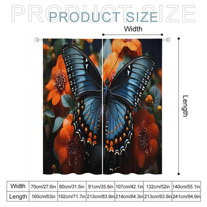 Sheer Curtain-BLUE BUTTERFLY