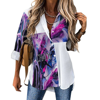 CHAOS Women's Irregular Hem Shirt-*SMALL-8XL