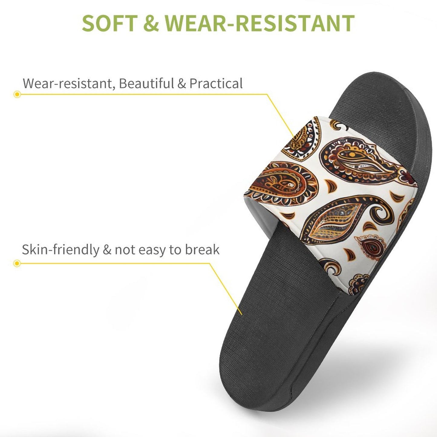 ORANGE PAISLEY  Unisex PVC Slippers or Slides