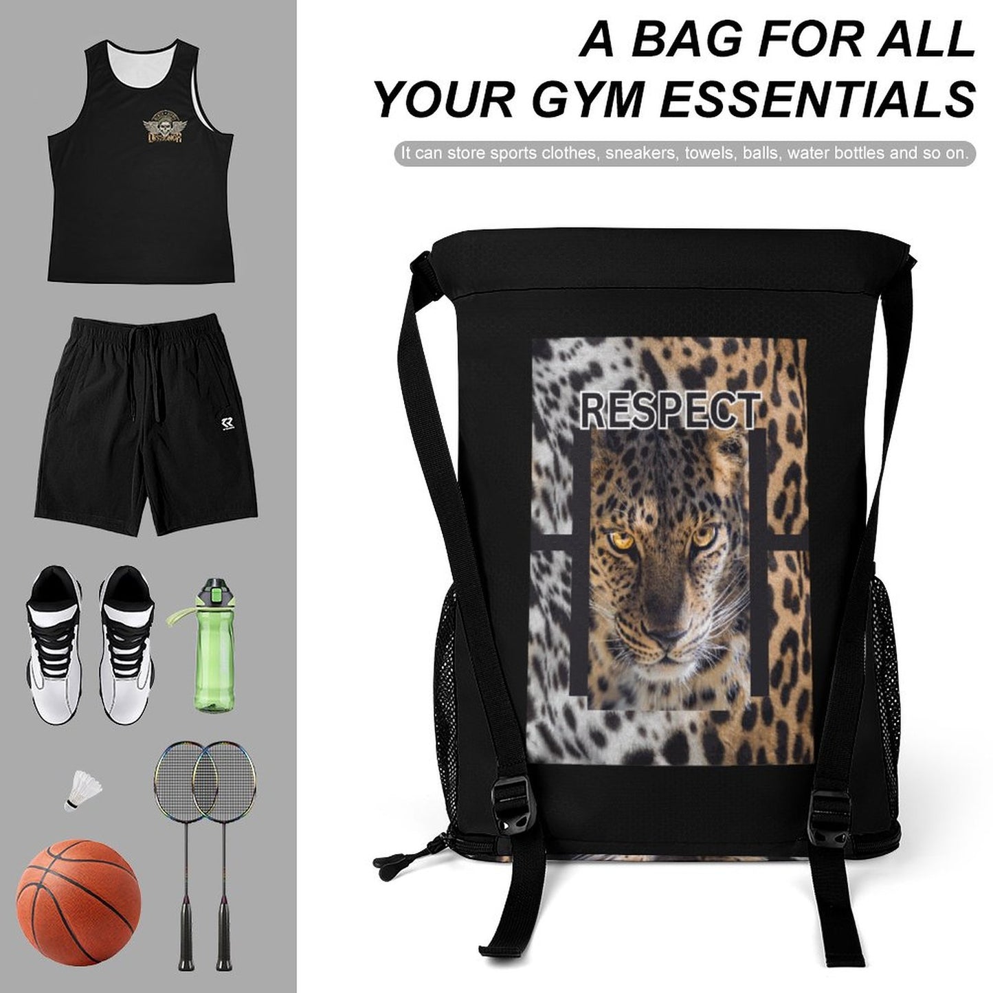 Waffle Cloth Drawstring Bag