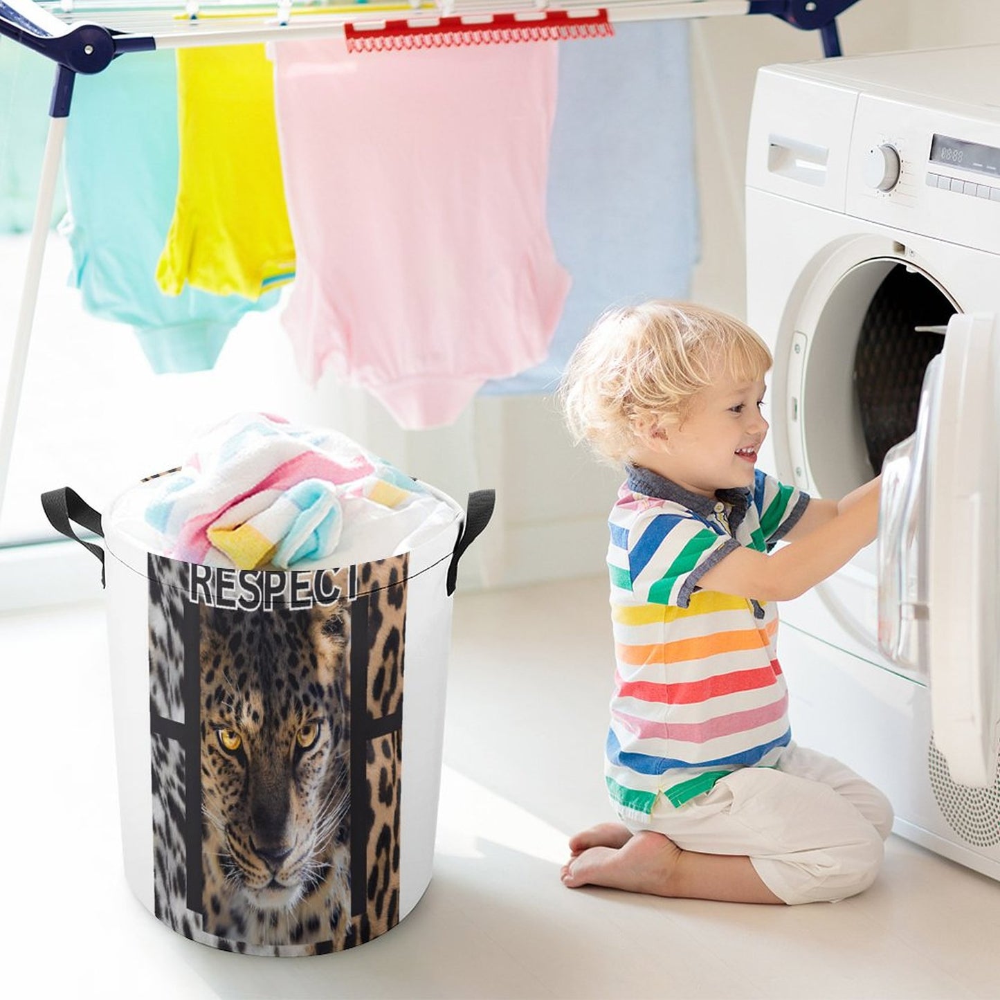 Drawstring collapsible Laundry Basket