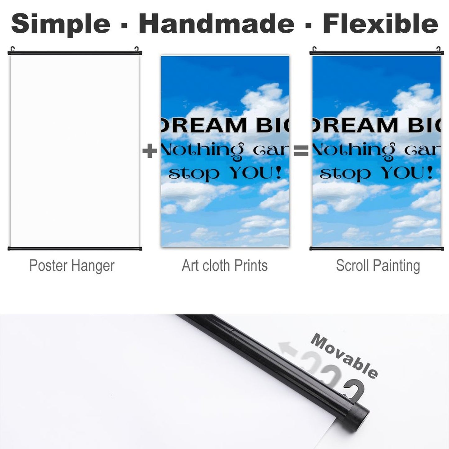 Canvas Hanging Poster with Scrolls-16"x24"/ 40x60cm