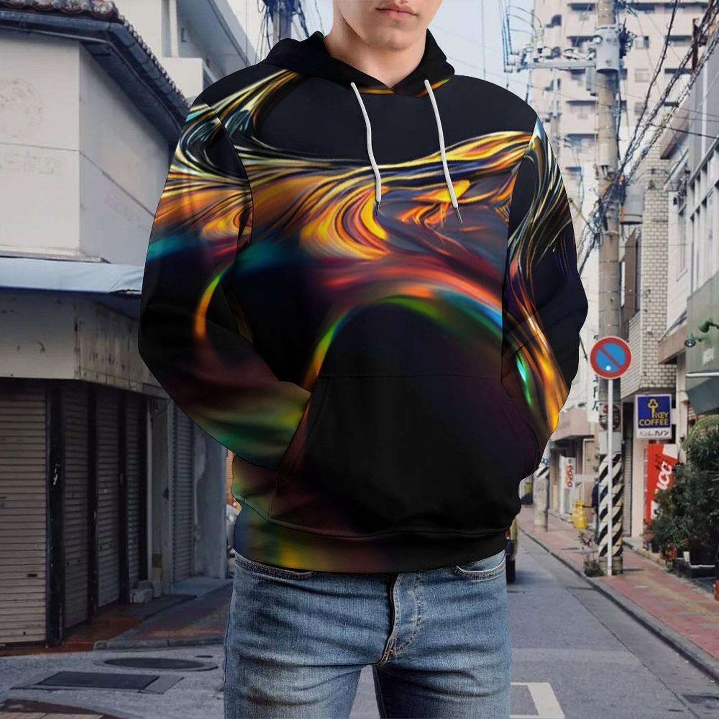 230gsm Men's Cool Hoodie with Double-layer Cap (All-Over Printing)