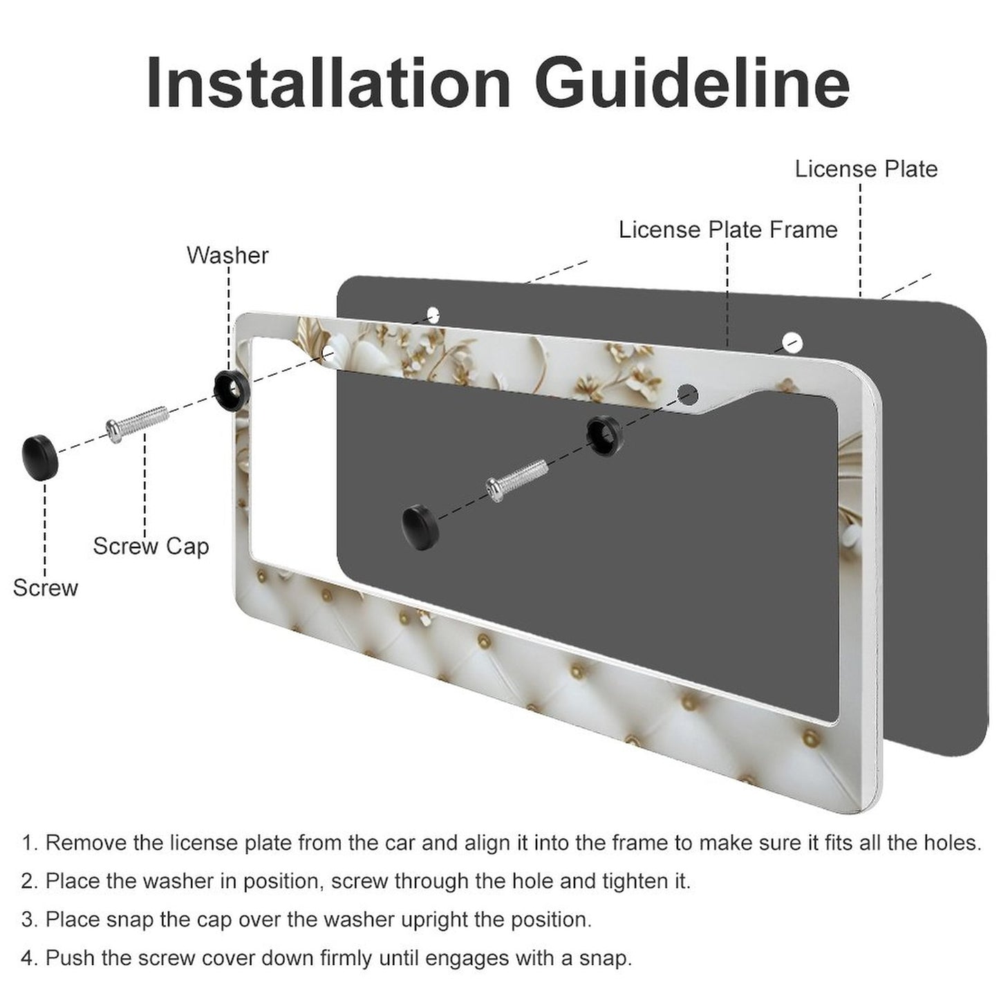 License Plate Frames with 2 Round Holes (1 Pair)