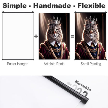 Canvas Hanging Poster with Scrolls-16"x24"/ 40x60cm-CAT KING