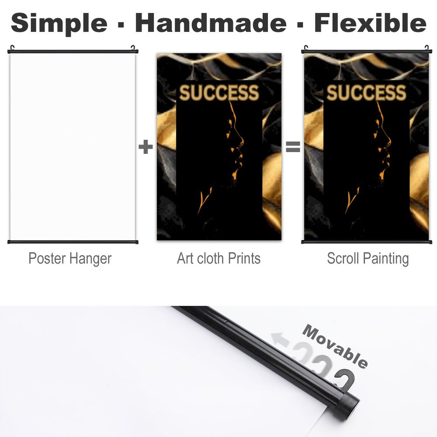 Canvas Hanging Poster with Scrolls-16"x24"/ 40x60cm