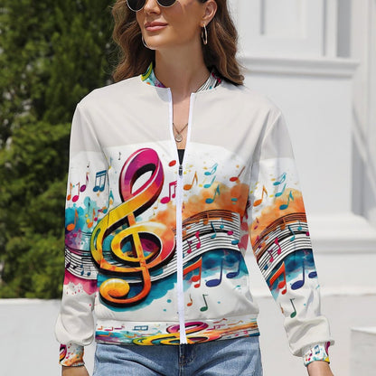 MUSIC GRAFFITI Women's Zipper Jacket-XS-XL